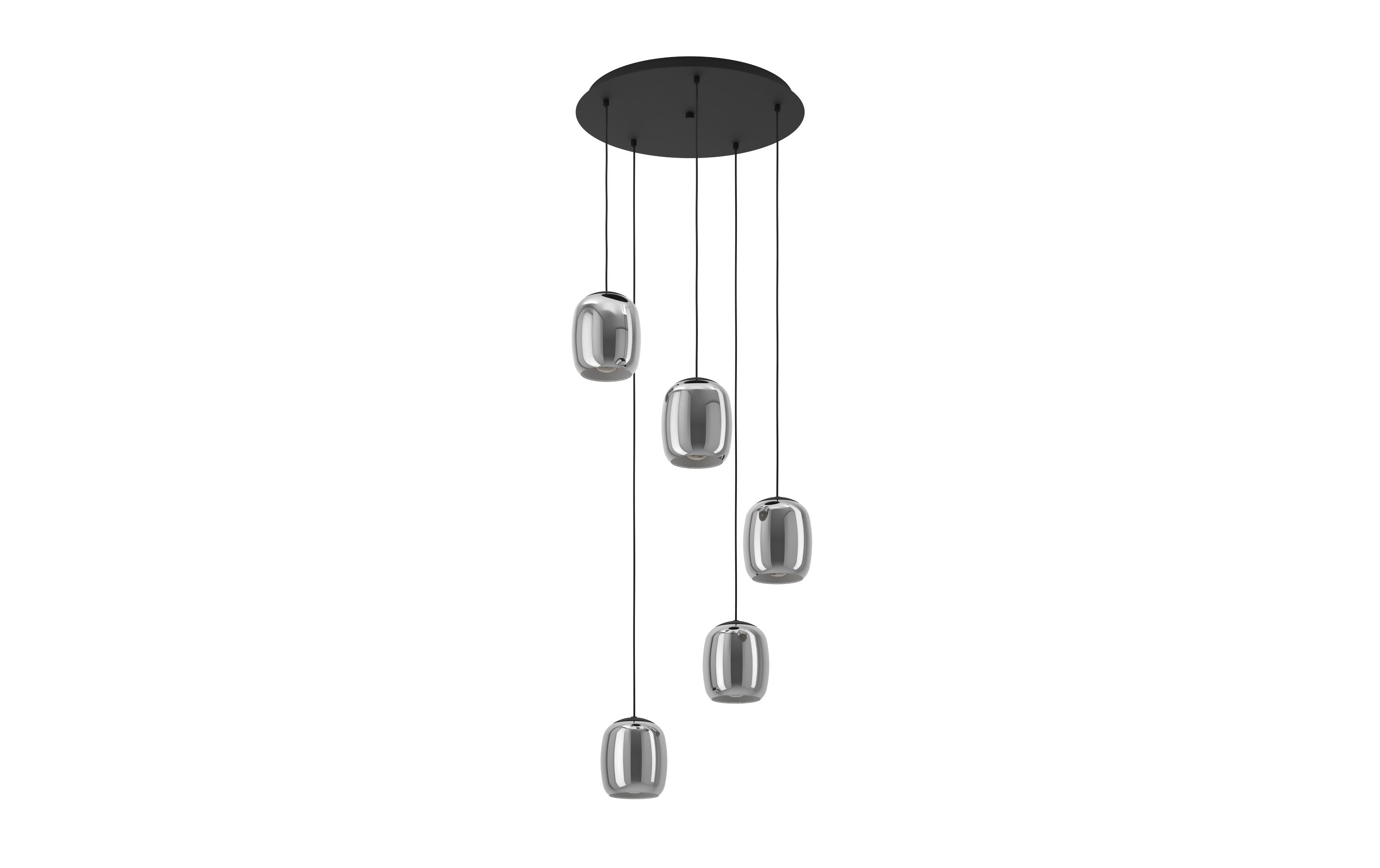 EGLO Leuchten Pendelleuchte CIAMPINO schwarz exkl. E27 5x28W