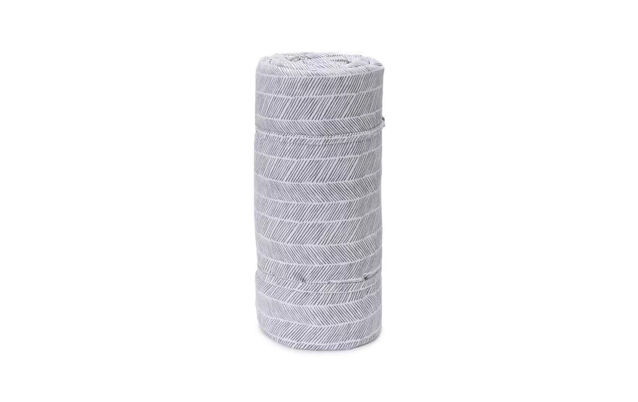 Urbanara Picknickdecke Mallur 130 x 190 cm - Taubenblau / Naturweiss