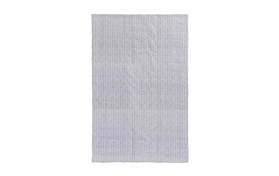 Urbanara Picknickdecke Mallur 130 x 190 cm - Taubenblau / Naturweiss