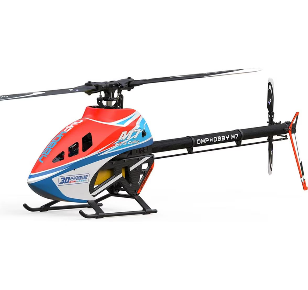OMPHobby Helikopter M7 Sunset Orange Bausatz und Rotorblätter