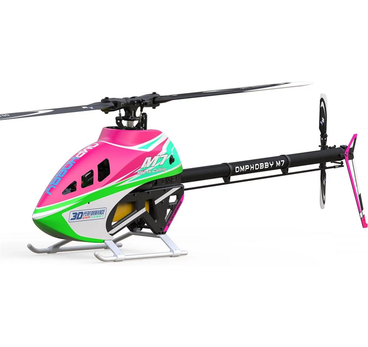 OMPHobby Helikopter M7 Tropical Pink Bausatz und Rotorblätter