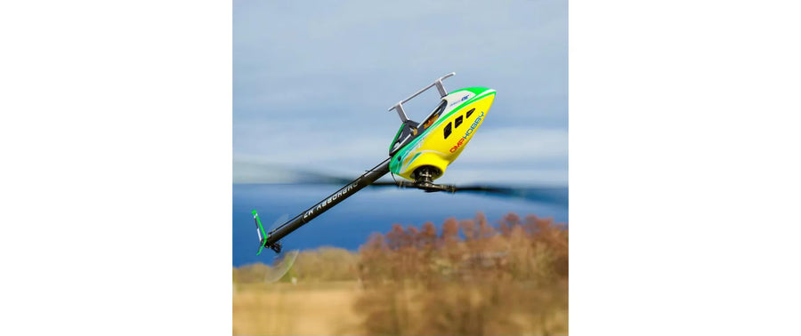 OMPHobby Helikopter M7 Lime Yellow Bausatz und Rotorblätter