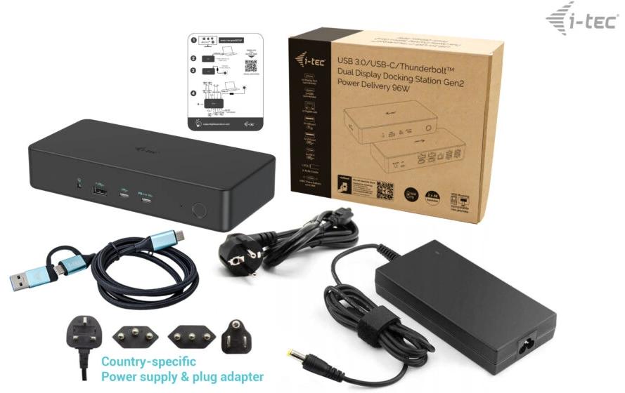 i-tec Dockingstation USB 3.0 / USB-C / TB 3 2x 4K Gen2 + PD 100 W - Foto 4