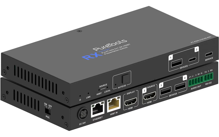 PureLink PureTools Switcher PT-PSW-21KVM-40G 2x1, HDMI/USB-C, HDBT, HDMI, 5K