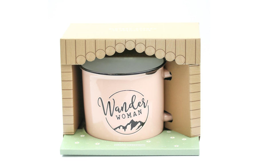 Grafik Werkstatt Vintage Becher Bergglück, Wanderwoman - Foto 4