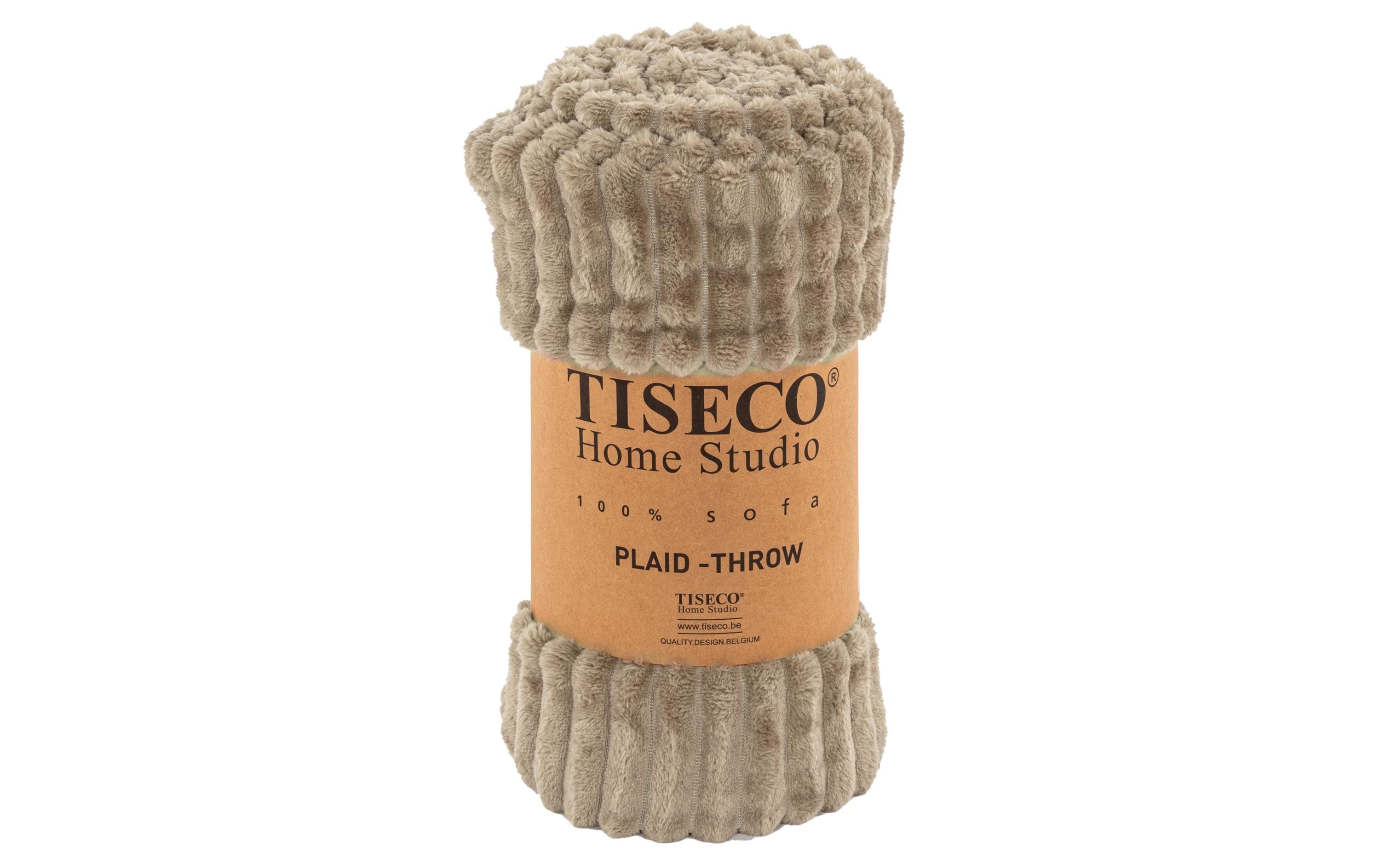 Tiseco Decke Ribble Mikroflanell 130 x 160 cm, Taupe
