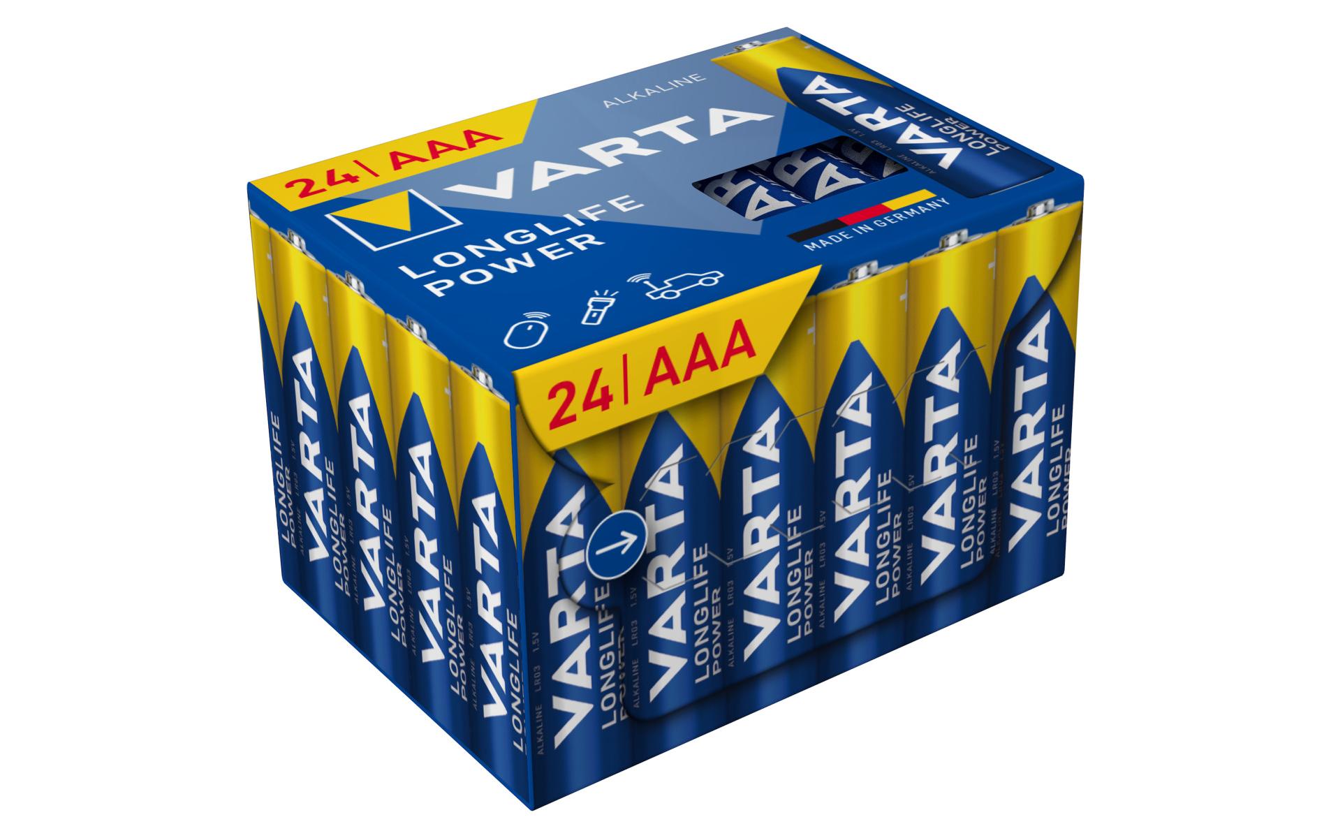 Varta Batterie Longlife Power AAA CUBE24 , 24 Stück