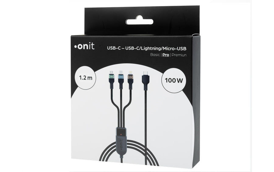onit USB 2.0-Kabel USB-C - Lightning/USB-C/Micro-USB B, 1.2 m - Foto 4