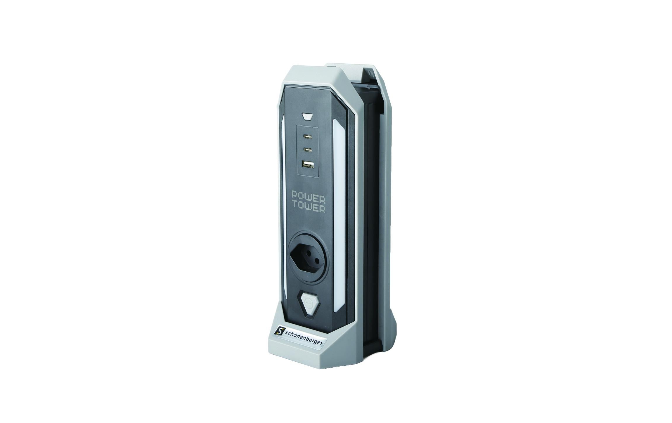 Schönenberger Power Tower 4 x T13 horizontal, 1 x USB-A, 2 x USB-C