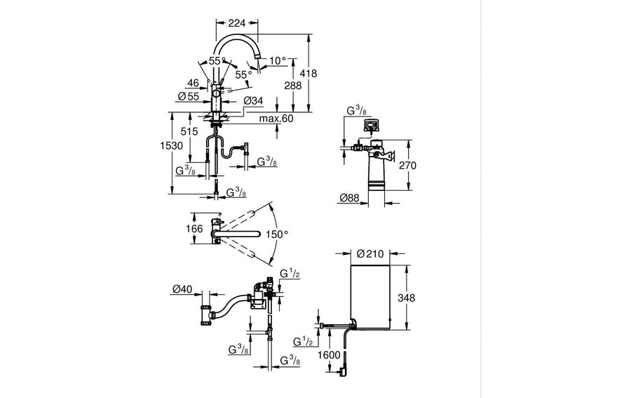 GROHE Küchenarmatur Red Duo C-Auslauf Grösse M Samt Schwarz - Foto 2