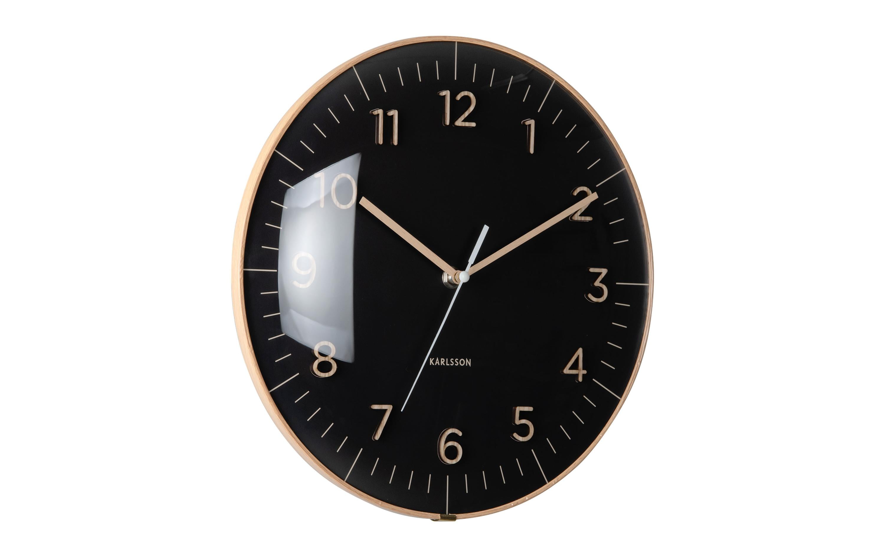 KARLSSON Wanduhr Esencia Dome 30 cm, Schwarz