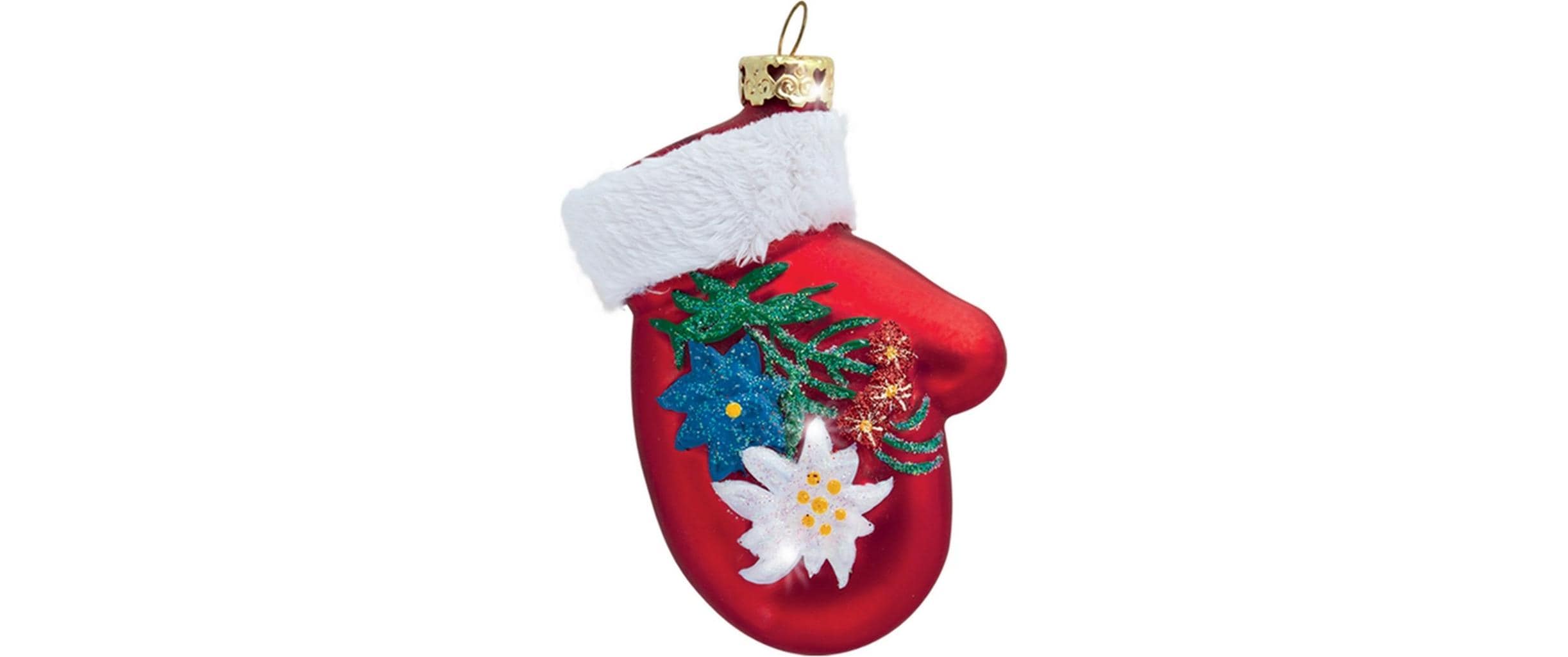 creanorm Weihnachtskugel Handschuh mit Edelweiss und Enzian