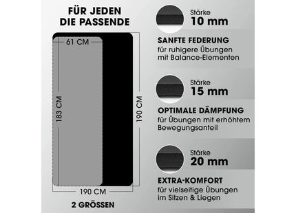 World Fitness Fitnessmatte Yamuna 183 cm x 61 cm, Schwarz