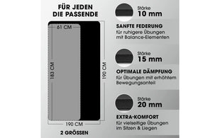 World Fitness Fitnessmatte Jivan 183 cm x 61 cm, Schwarz