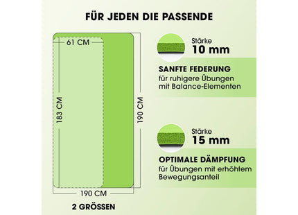 World Fitness Fitnessmatte Yamuna 183 cm x 61 cm, Grün