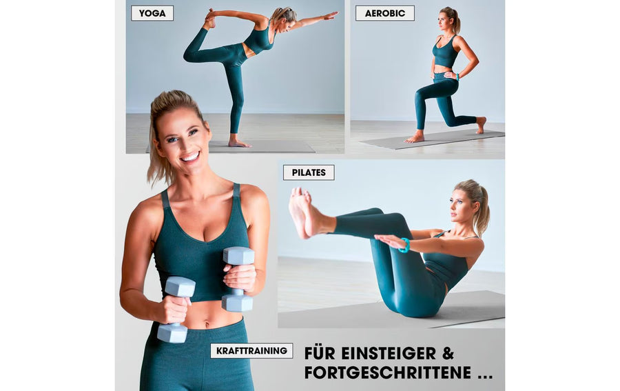 World Fitness Tappetino fitness Yamuna 183 cm x 61 cm, Grigio