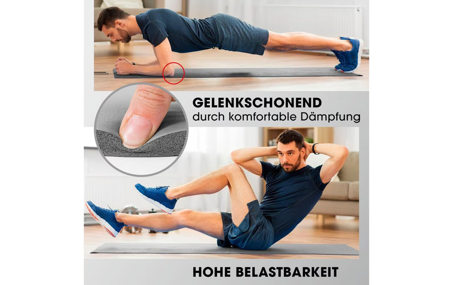 World Fitness Tappetino fitness Yamuna 183 cm x 61 cm, Grigio