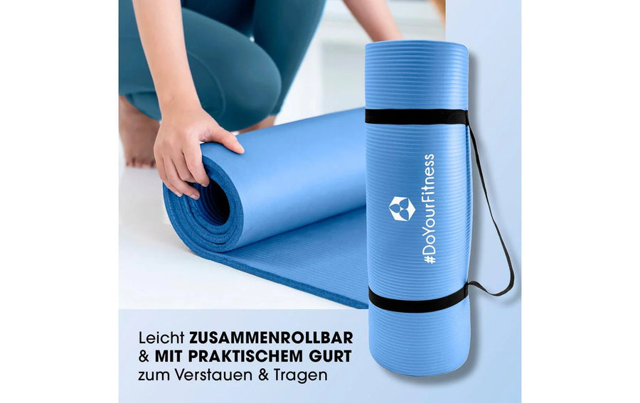 World Fitness Tappetino fitness Jivan 183 cm x 61 cm, Blu