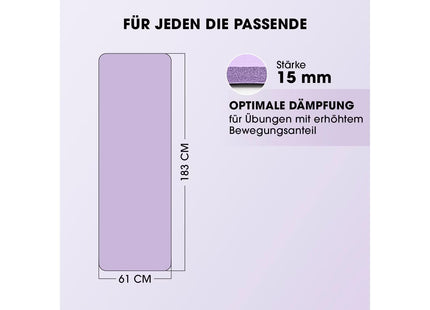 World Fitness Fitnessmatte Yamuna 183 cm x 61 cm, Lila