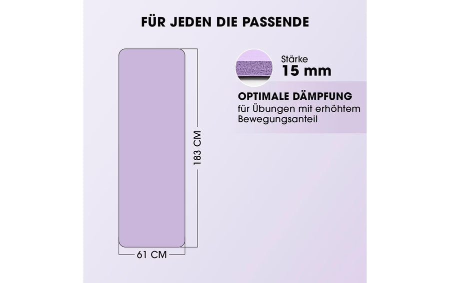 World Fitness Tappetino fitness Yamuna 183 cm x 61 cm, Viola
