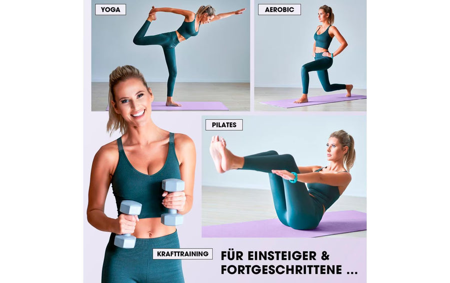 World Fitness Tappetino fitness Yamuna 183 cm x 61 cm, Viola