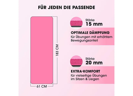 World Fitness Fitnessmatte Yamuna 183 cm x 61 cm, Pink
