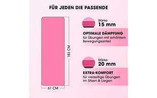 World Fitness Fitnessmatte Yamuna 183 cm x 61 cm, Pink