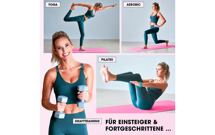 World Fitness Tappetino fitness Jivan 183 cm x 61 cm, Rosa