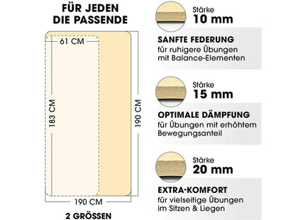 World Fitness Fitnessmatte Jivan 183 cm x 61 cm, Beige