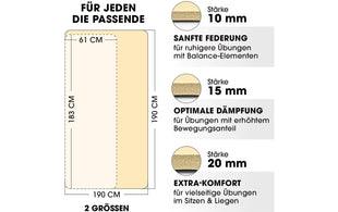 World Fitness Fitnessmatte Jivan 183 cm x 61 cm, Beige
