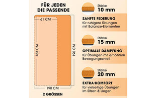 World Fitness Fitnessmatte Jivan 183 cm x 61 cm, Orange