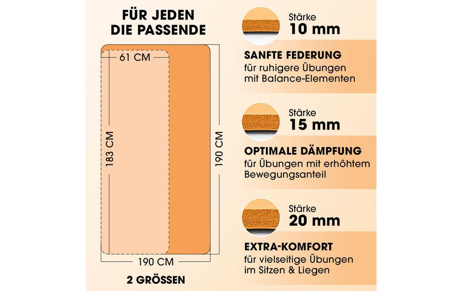 World Fitness Tappetino fitness Jivan 183 cm x 61 cm, Arancione
