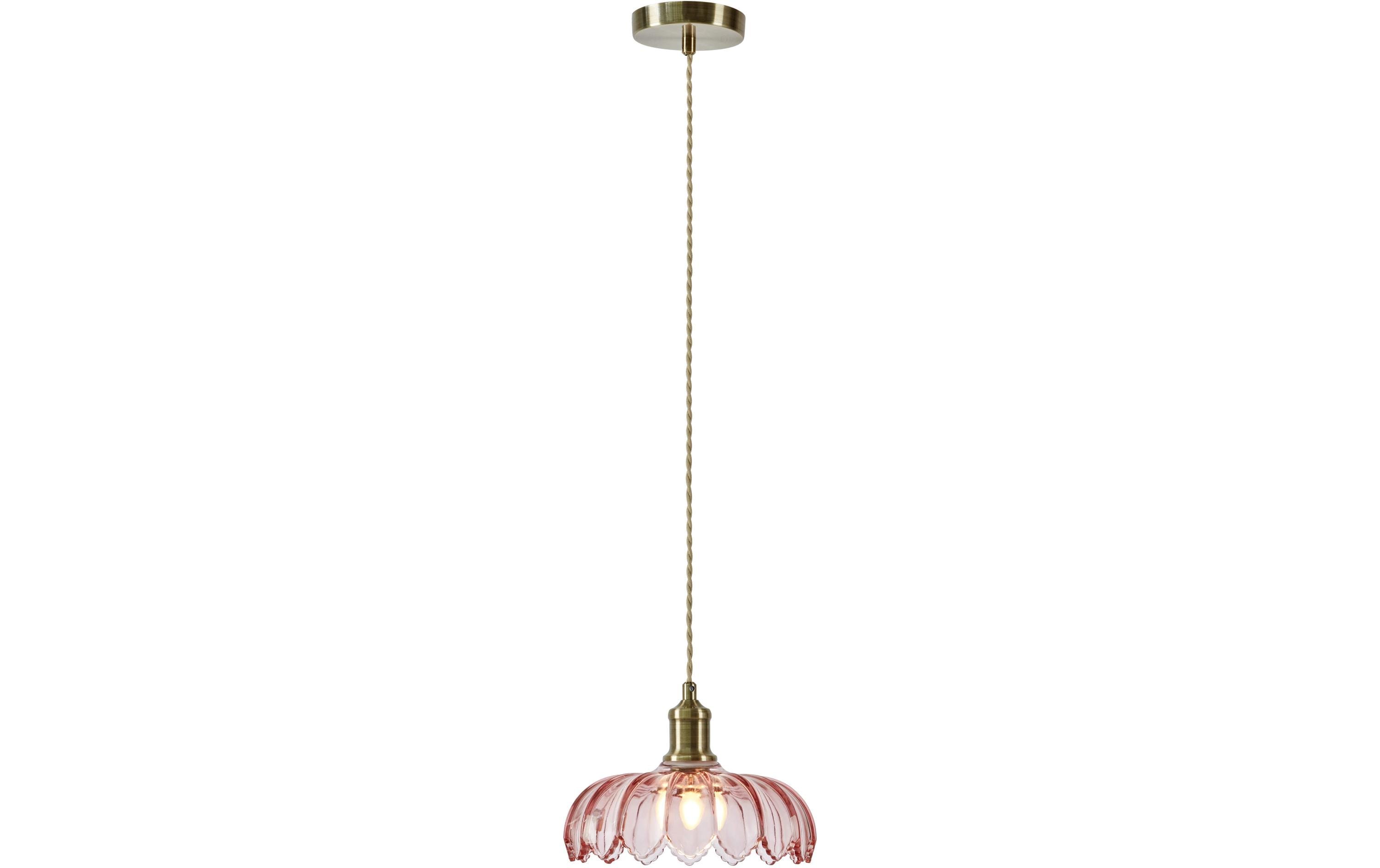 Markslöjd Pendelleuchte KURAGE 1-flammig Eisen Pink/Antikmessing