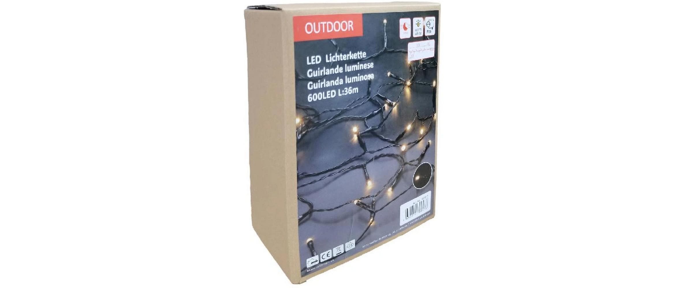 Dameco LED Outdoor Lichterkette 600 LED Warm weisses Licht L