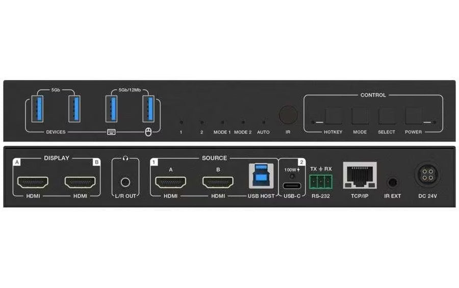 PureLink PureTools PT-SW-UH21DS-40G HDMI 2.1 Dual Screen KVM Switcher 8K 60 Hz