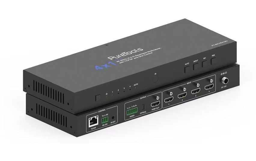 PureLink PureTools PT-SW-HD41 mV HDMI 2.0 Multi-View Switcher 4 x 1 4K 60 Hz