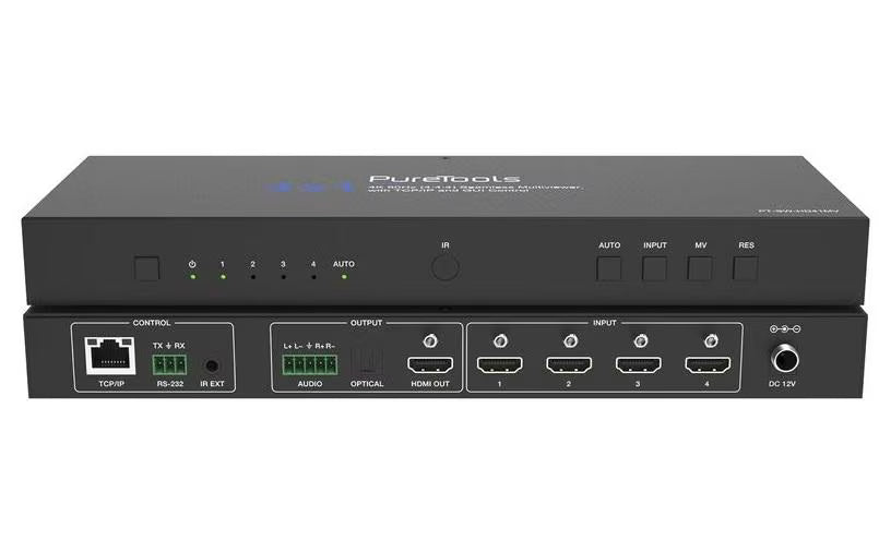 PureLink PureTools PT-SW-HD41 mV HDMI 2.0 Multi-View Switcher 4 x 1 4K 60 Hz