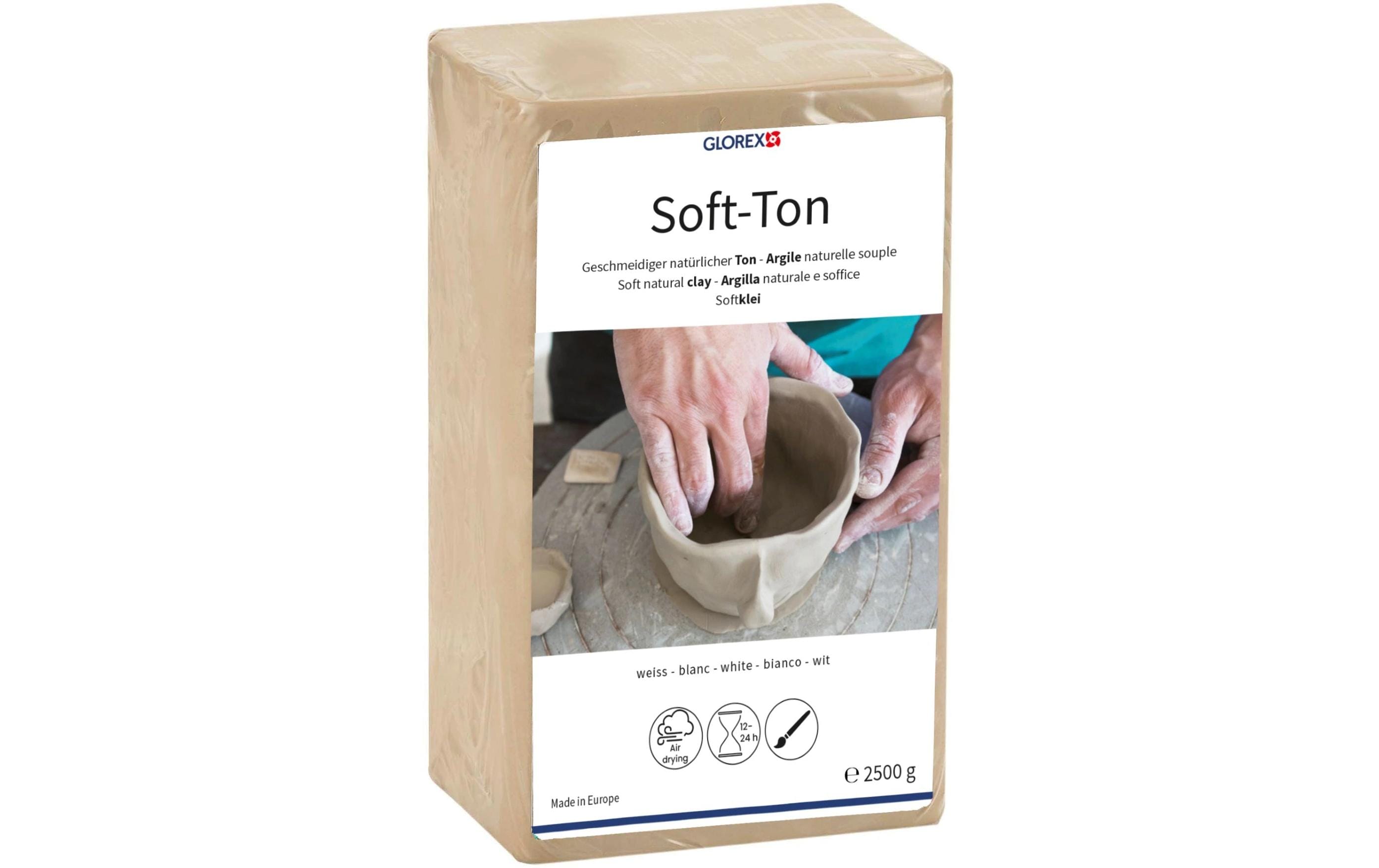 Glorex Modelliermasse Soft-Ton 2500g, weiss
