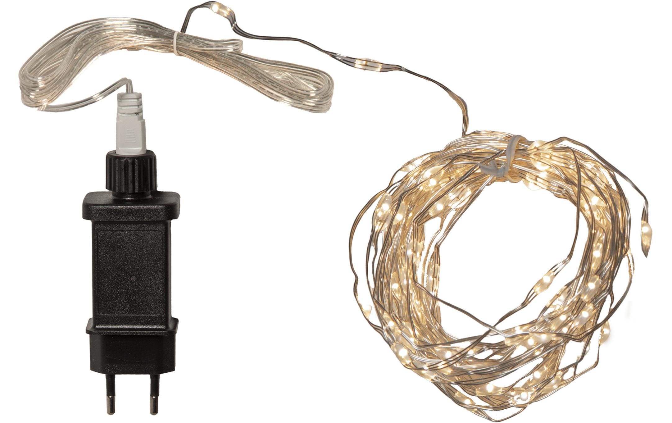 Star Trading Lichterkette Dew Drop IP20, Warmweiss, 100 LED