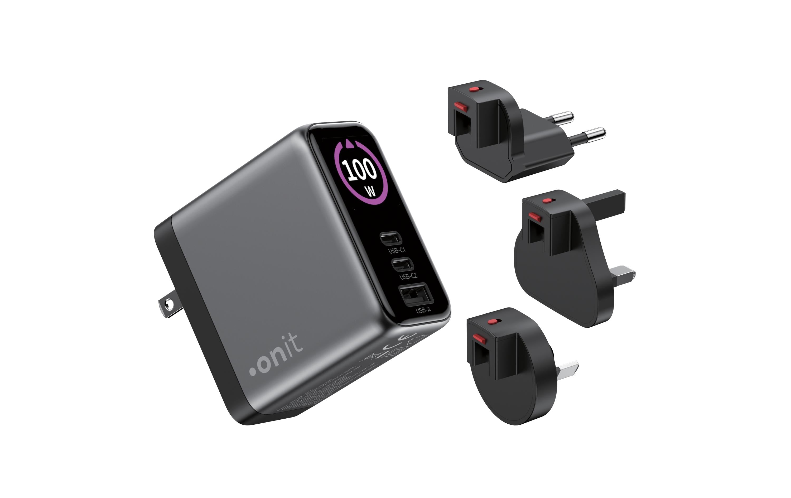 onit USB-Wandladegerät Travel 2C1A 100 W GaN