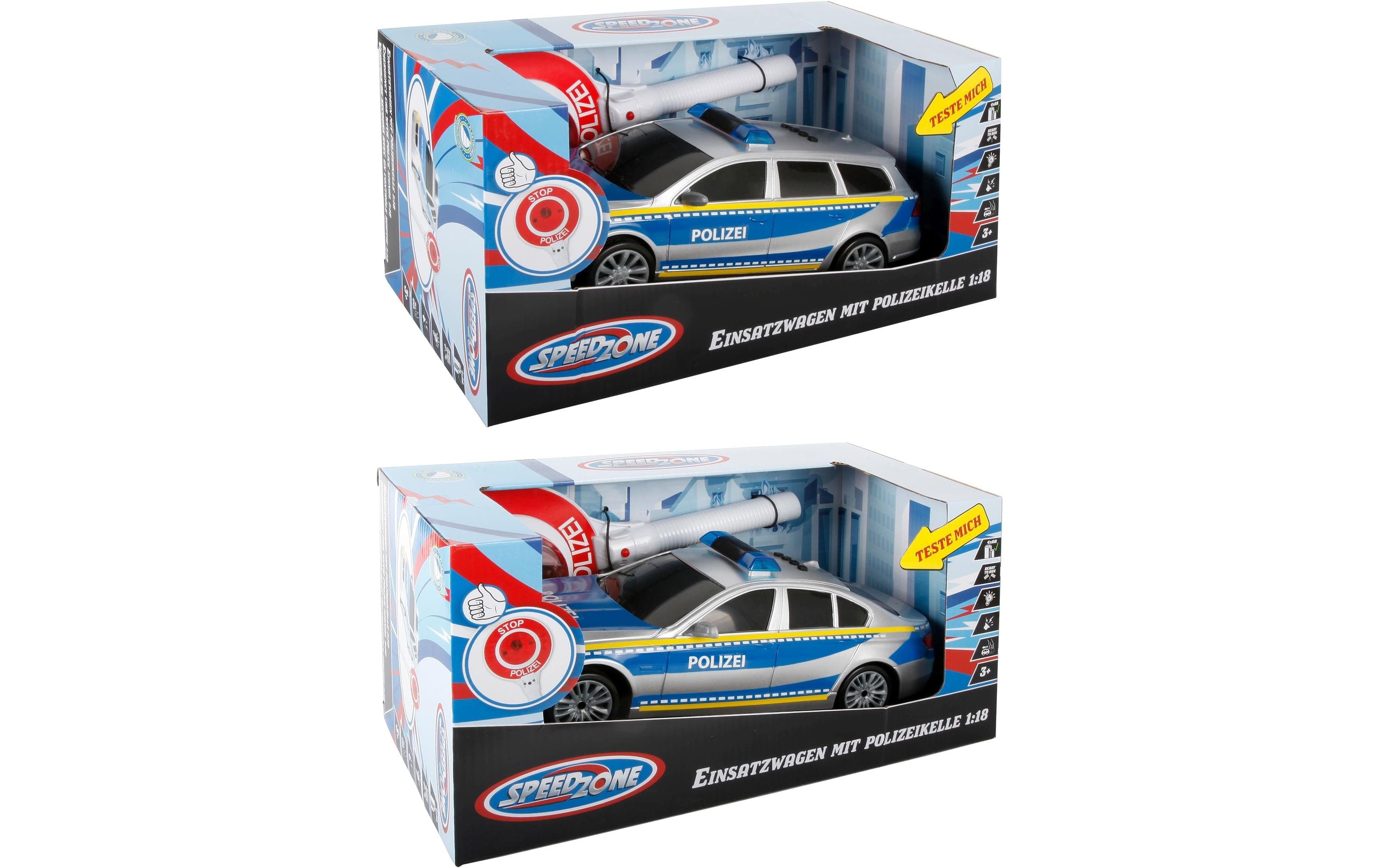 vedes Polizeiauto mit Polizeikelle 1:18 Licht Sound Friktion
