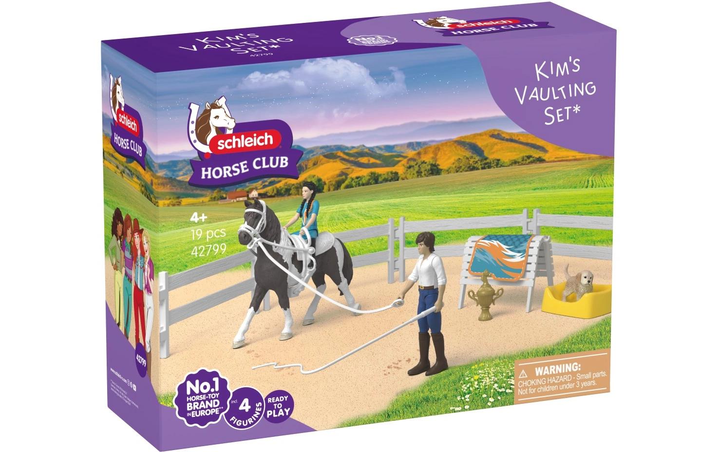 Schleich Kim s Voltigier Set Spielfiguren Welpe Reitlehrer