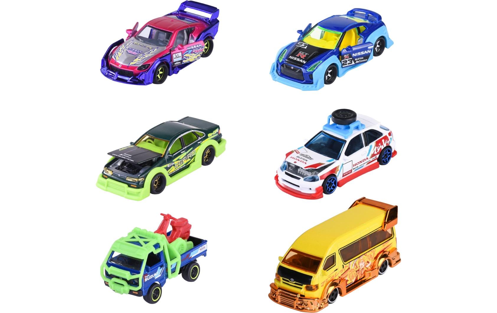 Majorette JDM Legends Deluxe Cars, 6+1-sort. Metall, 1:64