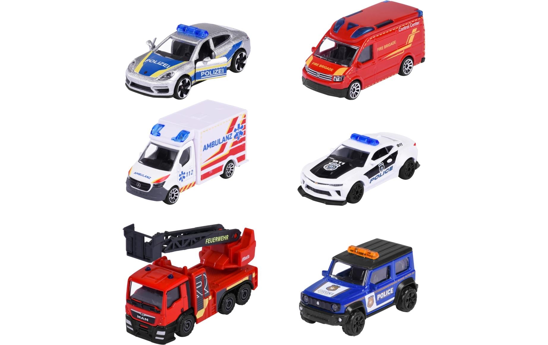 Majorette Rescue 3 Pieces Set, 2-sort. Metall, Kunststoff, 3-Teile