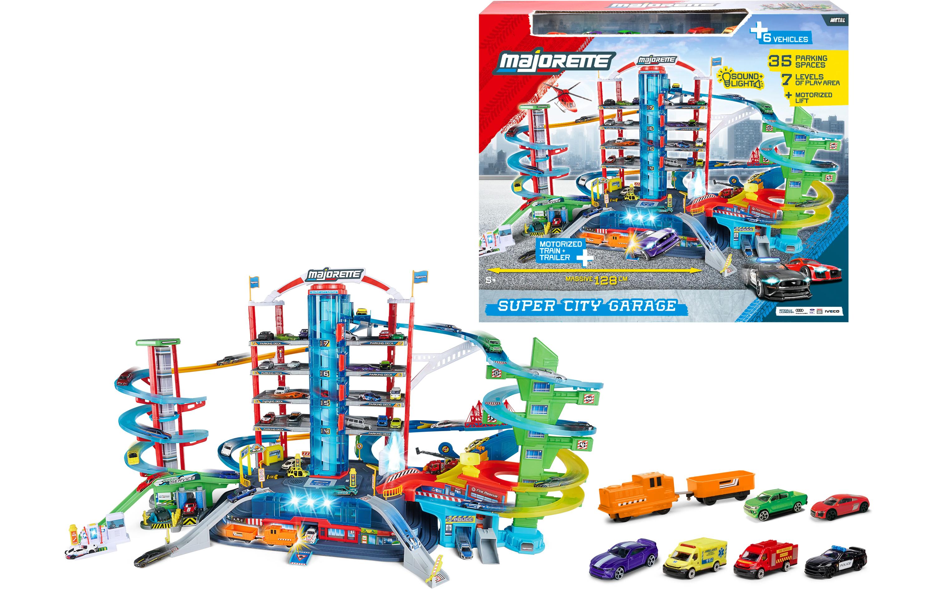 Majorette Super City Garage 6 Vehicles Kunststoff, 7 Ebenen