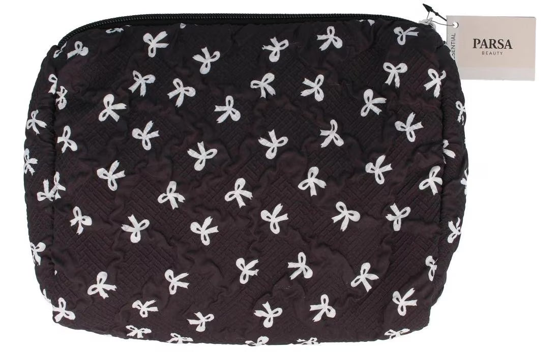 Parsa Beauty Beauty case da viaggio nero con fiocchi