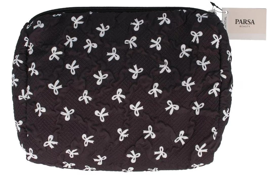 Parsa Beauty Beauty case da viaggio nero con fiocchi