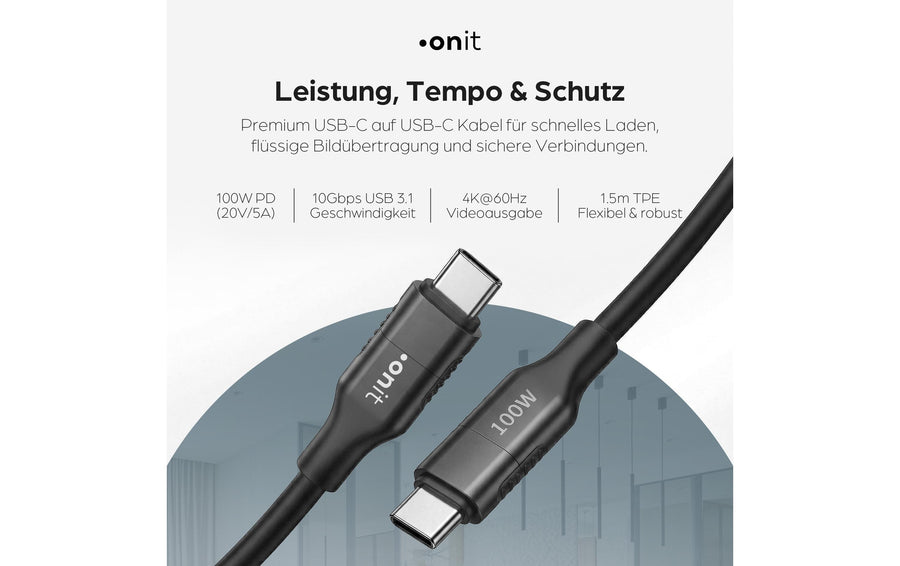 onit USB-Kabel mit Datenblocker-Schalter, USB-C - USB-C, 1.5 m - Foto 2
