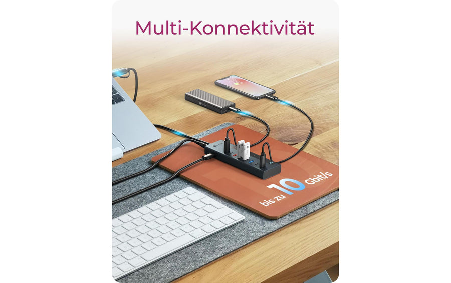 ICY BOX IB-HUB1743-CPD mit Power Delivery und USB-C/A Adapter - Foto 3