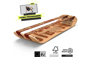 GIBBON Gibbon Slackboard Set Roots Rocker Trave l Set Buche Braun